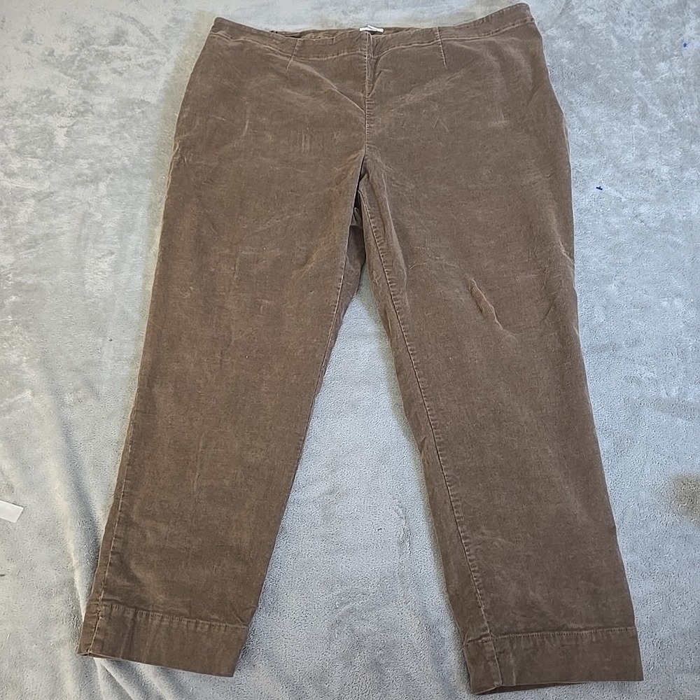 J Jill Corduroy Pants Womens 24 Brown Cotton Stretch Elastic Waist Warm‎ Casual